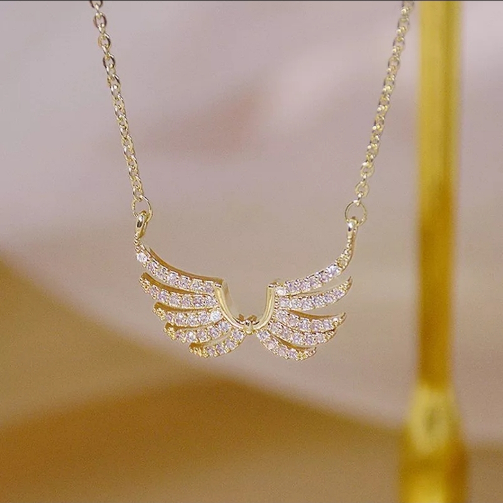 Gold Angel Wing Necklace - Picture 4 of 4